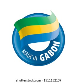 Gabon flag, vector illustration on a white background.