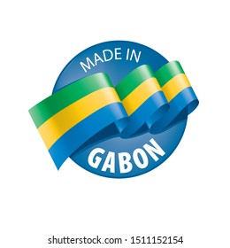 Gabon flag, vector illustration on a white background.
