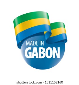 Gabon flag, vector illustration on a white background.