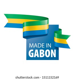 Gabon flag, vector illustration on a white background.