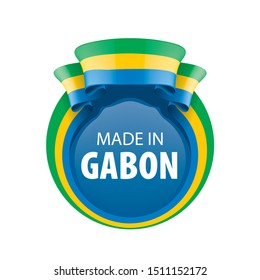 Gabon flag, vector illustration on a white background.