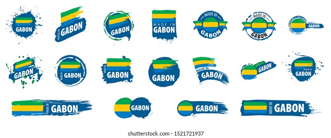 Gabon flag, vector illustration on a white background.