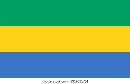 Gabon Flag, Vector image and icon