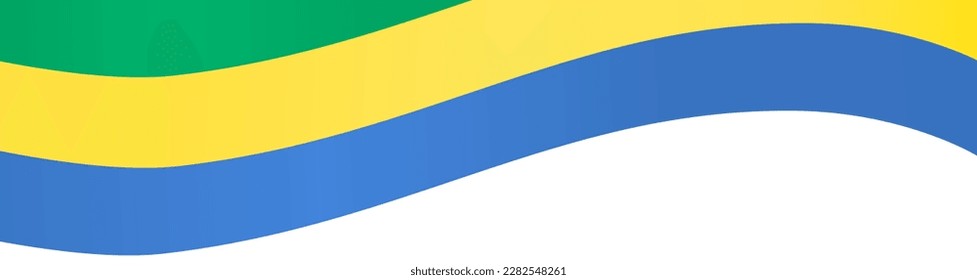 Gabon flag wave isolated on png or transparent background