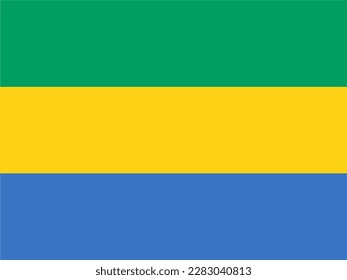 Onda de bandera de Gabón aislada en png o fondo transparente