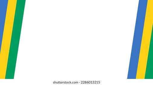 Gabon flag wave isolated on png or transparent background