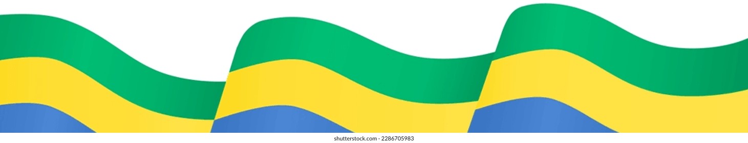 Onda de bandera de Gabón aislada en png o fondo transparente