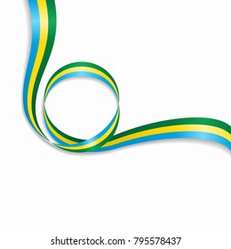 Gabon flag wavy abstract background. Vector illustration.