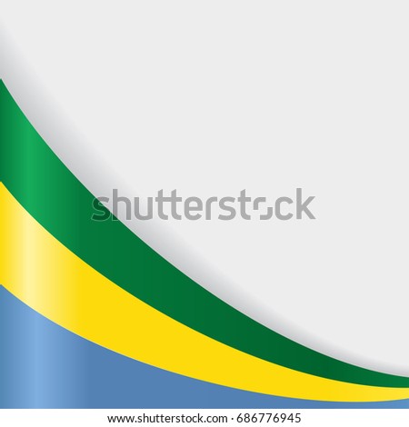 Gabon flag wavy abstract background. Vector illustration.