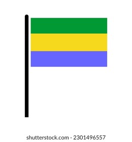 Gabon flags icon set, Gabon independence day icon set vector sign symbol