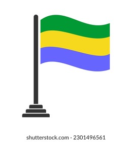 Gabon flags icon set, Gabon independence day icon set vector sign symbol