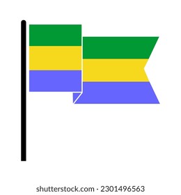Banderas de Gabón conjunto de iconos, Día de la Independencia de Gabón conjunto de iconos símbolo de vector