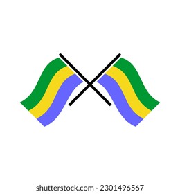 Banderas de Gabón conjunto de iconos, Día de la Independencia de Gabón conjunto de iconos símbolo de vector
