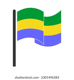 Gabon flags icon set, Gabon independence day icon set vector sign symbol