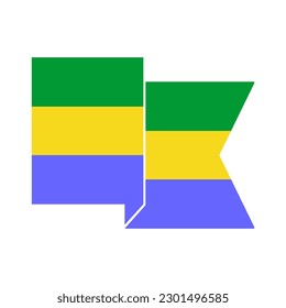 Gabon flags icon set, Gabon independence day icon set vector sign symbol