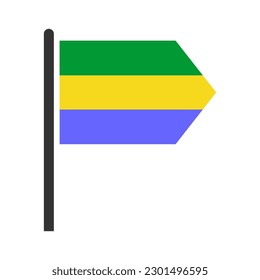 Banderas de Gabón conjunto de iconos, Día de la Independencia de Gabón conjunto de iconos símbolo de vector