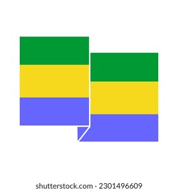 Gabon flags icon set, Gabon independence day icon set vector sign symbol
