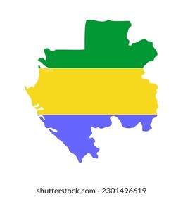 Gabon flags icon set, Gabon independence day icon set vector sign symbol