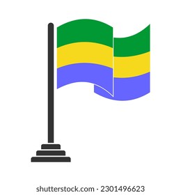 Banderas de Gabón conjunto de iconos, Día de la Independencia de Gabón conjunto de iconos símbolo de vector