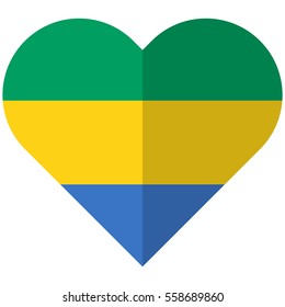 Gabon flat heart flag