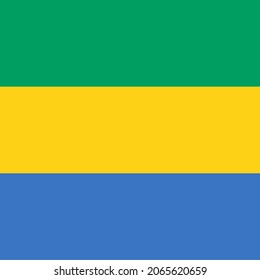 Gabon Flat Square Country Flag Icon