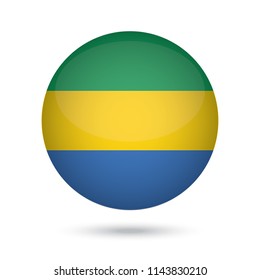 Gabon glossy round button. Vector Illustration EPS10.