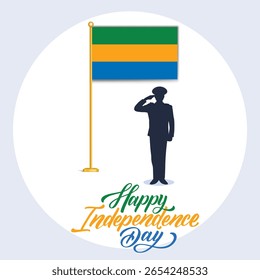Gabon Independence Day. 16-17 August. August 16-17. Independence, National Day, Flag, Typographic Design, Creative Concept. Template for Banner, Poster, Advertising, Greeting card, Postcard, Flyer.