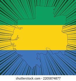 Gabun Independence Day Map Design