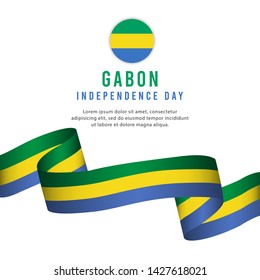 gabon independence day vector template. Design illustration for banner, advertising, greeting cards or print. Design happiness celebration.; 
