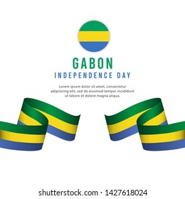 gabon independence day vector template. Design illustration for banner, advertising, greeting cards or print. Design happiness celebration.; 