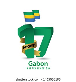 Gabon independence day vector template. Design for banner, greeting cards or print.