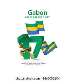 Gabon independence day vector template. Design for banner, greeting cards or print.