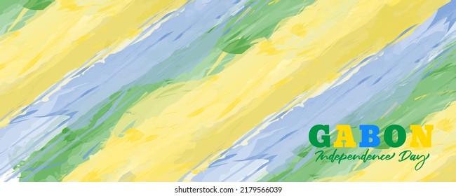 Gabon Independence day water color background design