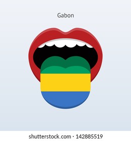 Gabon language. Abstract human mouth. Vector illustration.