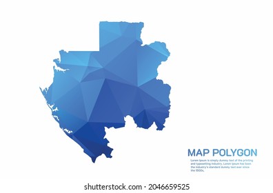 Gabon Map Abstract geometric rumpled triangular low poly style gradient graphic on white background