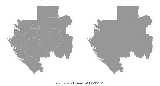 Gabon map with administrative divisions. Vector illustration.