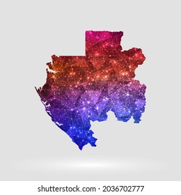 Gabon map background in polygonal style. Vector illustration low poly colorful Gabon map of isolated. Vector EPS 10.