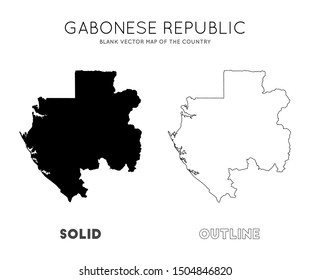 Gabon map. Blank vector map of the Country. Borders of Gabon for your infographic. Vector illustration.