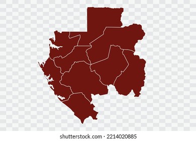 Gabon Map burnt brown Color on White Background quality files Color (701205) png