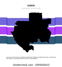 Gabon map with creative design vector 