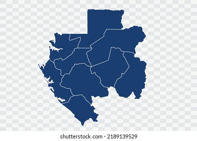 Gabon Map dark blue Color on White Background quality files Color (043B72) png