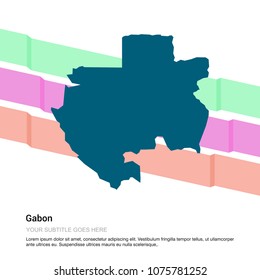 Gabon map design with white background vector