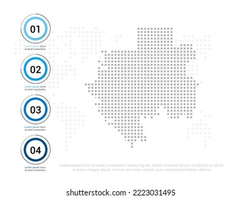 Gabon map of dots gray for presentation. Creative concept for infographic.
