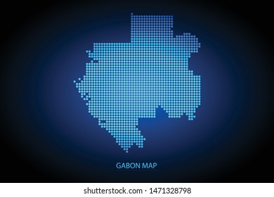 Gabon map dotted style. Vector illustration isolated. Map of Africa. Symbol for your web site design map logo, app, ui, Travel vector eps10, concept Illustration.