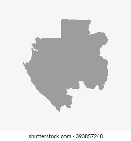 Gabon  map in gray on a white background
