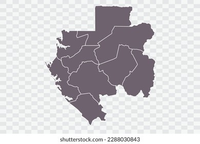 Gabon Map Grey Color on White Background quality files Png