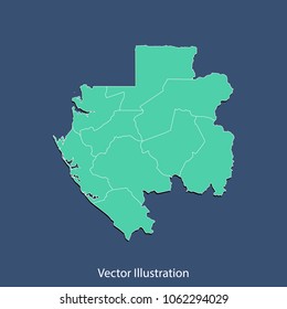 Gabon map - High detailed color map of Gabon. flat design style, clean and modern.Vector illustration eps 10