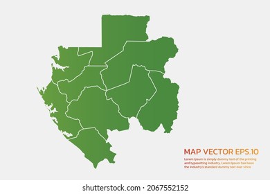 Gabon map High Detailed green color. on white background. Abstract design vector illustration eps 10