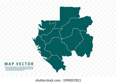 Gabon map High Detailed on white background. Abstract design vector illustration eps 10