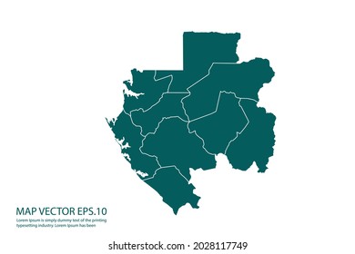 Gabon map High Detailed on white background. Abstract design vector illustration eps 10